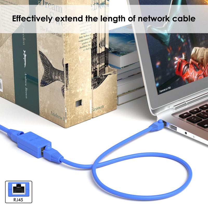 Dingsun RJ45 Coupler, Ethernet Extender Female to Female Ethernet Coupler for Cat7/ Cat6/ Cat5/ Cat5e (10Pack, Blue) - Image 3